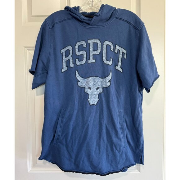 Under Armour Project Rock Terry Hoodie Sweatshirt Respect Blue Men's Large L - Picture 1 of 9